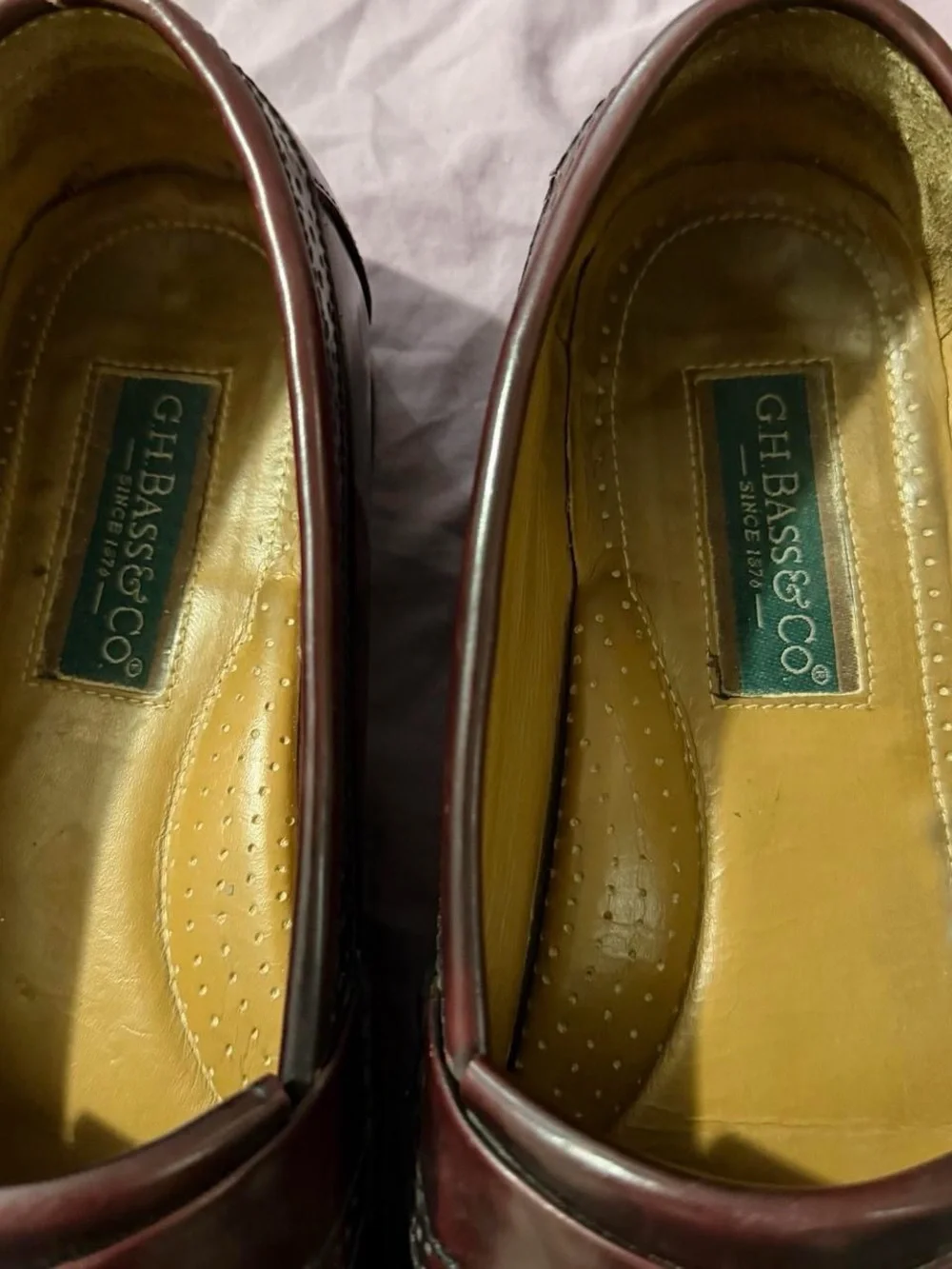 Men’s G.H. Bass Weejuns Tassell Burgundy Leather Loafers Size 10